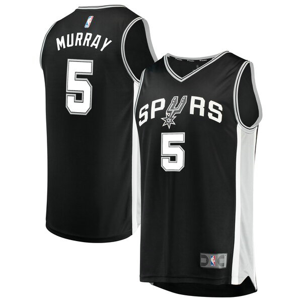 Maillot nba San Antonio Spurs Icon Edition Homme Dejounte Murray 5 Noir
